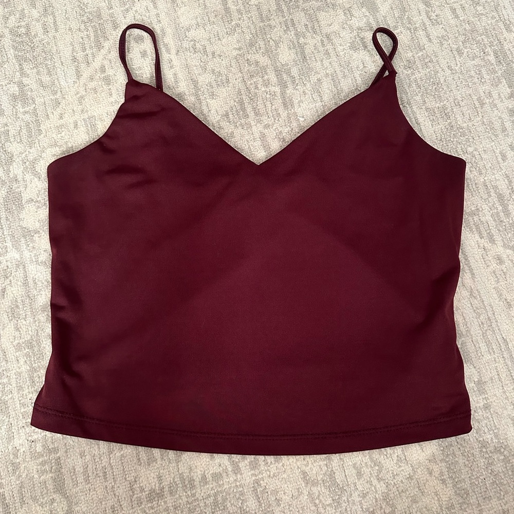 Maroon crop top spaghetti strap size - small
